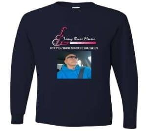 A long sleeve t-shirt with an image of a man.