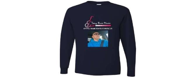 A long sleeve t-shirt with an image of a man.
