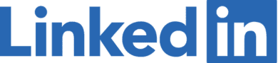 A blue logo of the linkedin company.